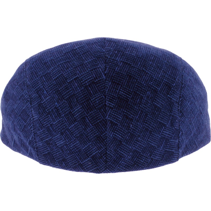 Flat cap in square patterned fabric.