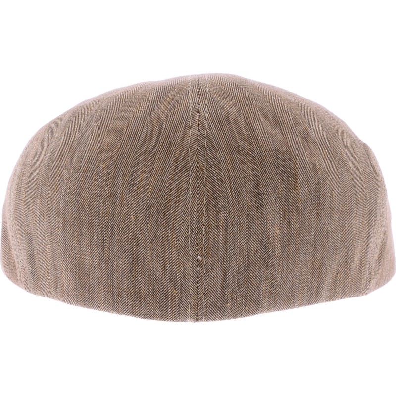 Plain flat cap with 6 panels and button.