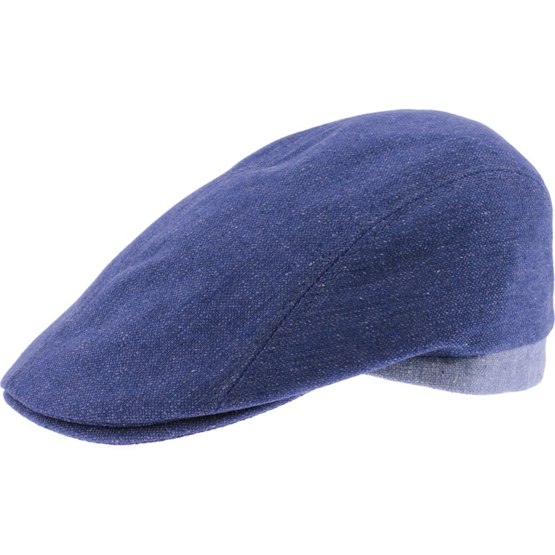 Two-tone flat cap.