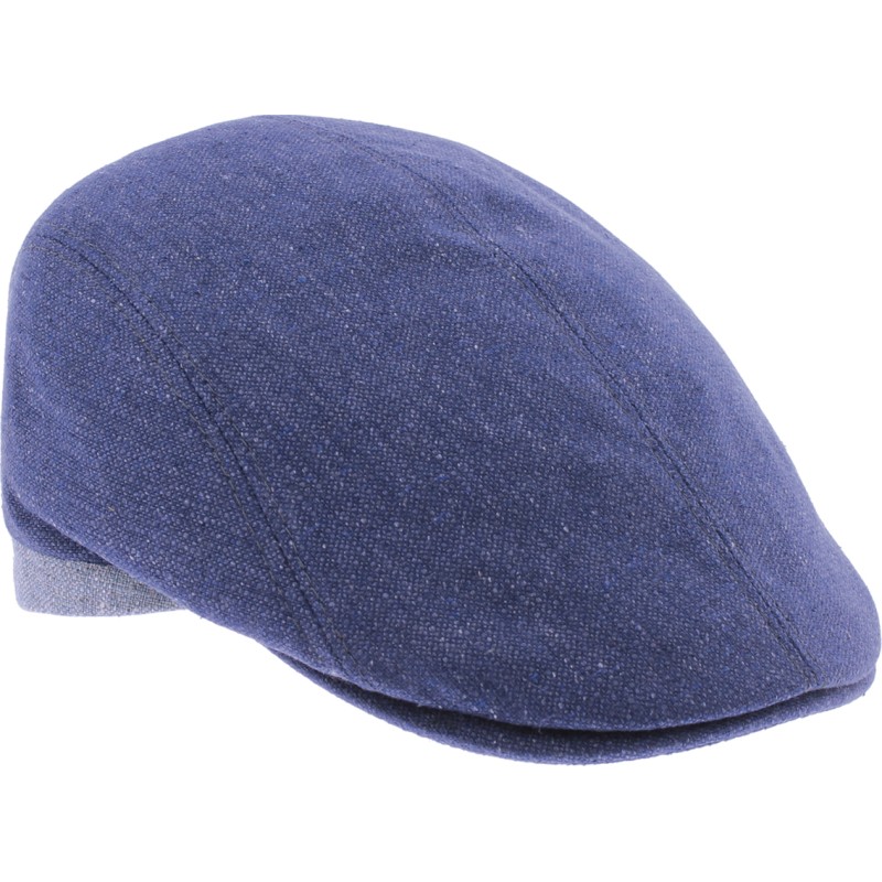 Two-tone flat cap.