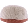 Two-tone flat cap.