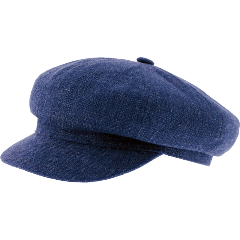 Plain women's newsboy cap, with elastic at the back.