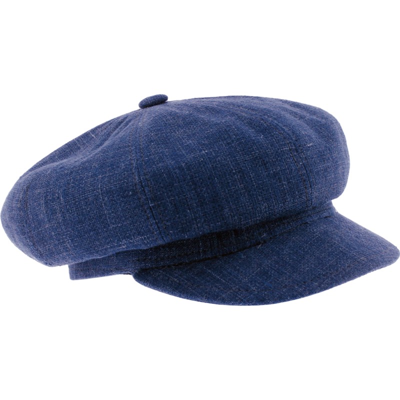 Plain women's newsboy cap, with elastic at the back.