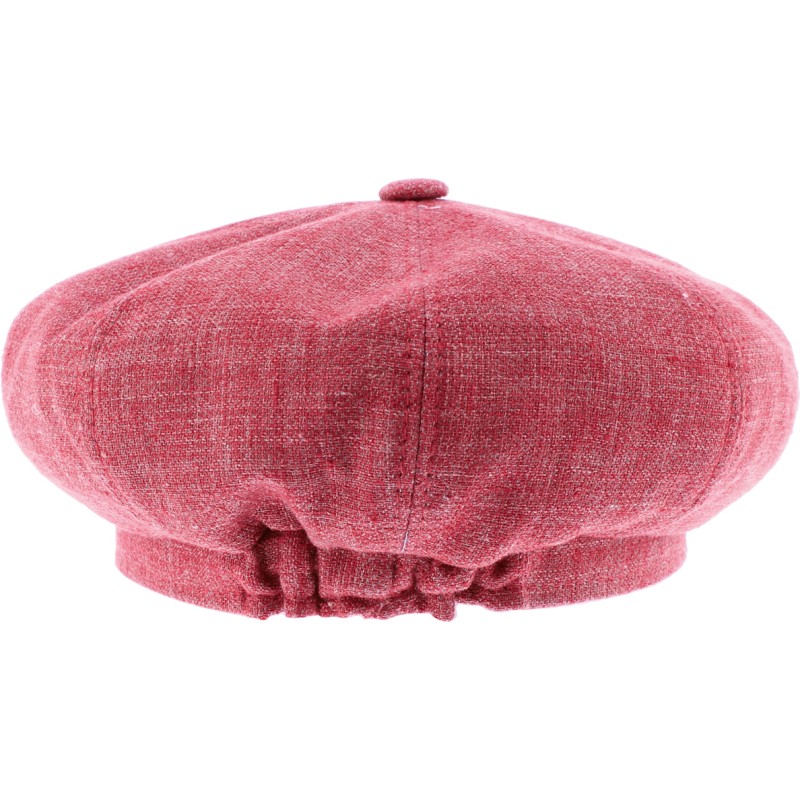 Plain women's newsboy cap, with elastic at the back.