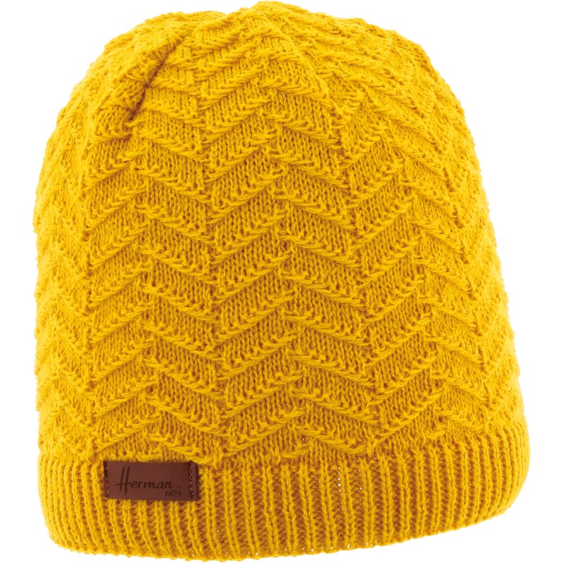 bonnet hiver moutarde