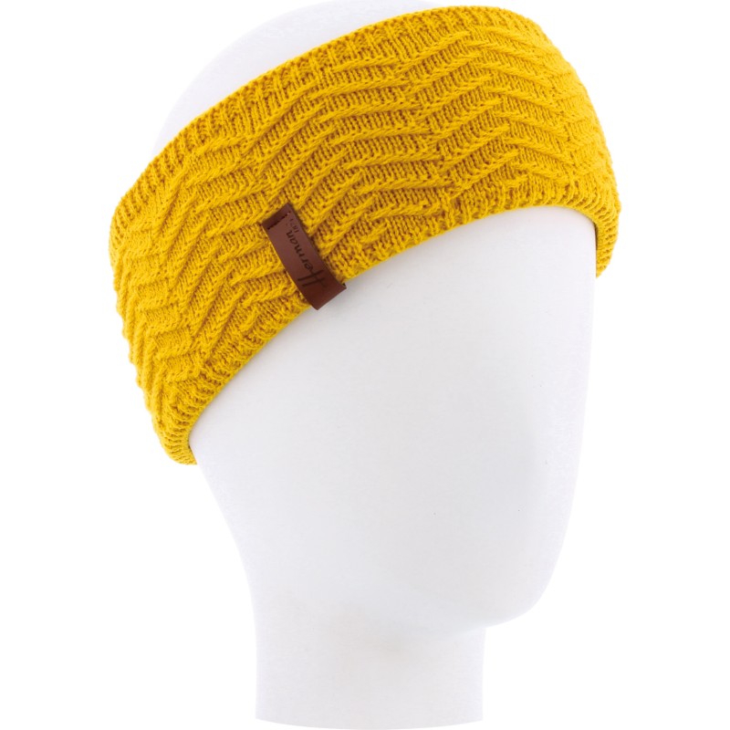 Plain adult headband with a fine chevron knit.