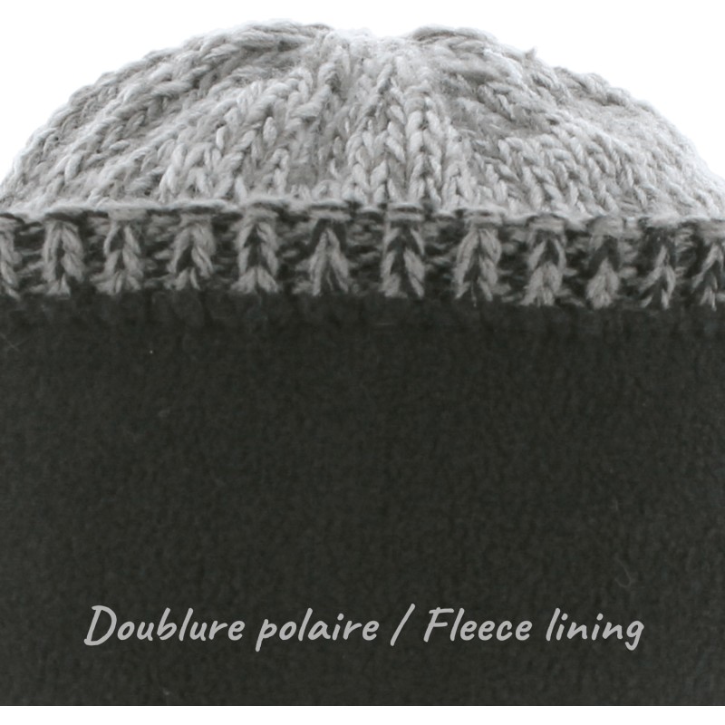 Adult knit hat, cuffed with fleece lining