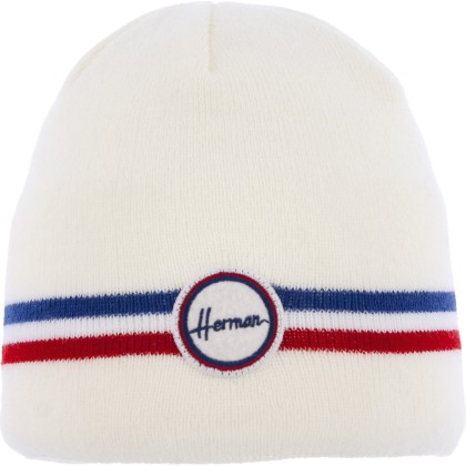 BONNET SIMPLE SANS POMPON UNI AVEC BANDE TRICOLORE DOUBLE EN MICRO PLU