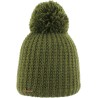 Plain hat knitted with 80% recycled plastic thread, with thread pompom