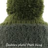 Plain hat knitted with 80% recycled plastic thread, with thread pompom