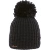 Plain hat knitted with 80% recycled plastic thread, with thread pompom