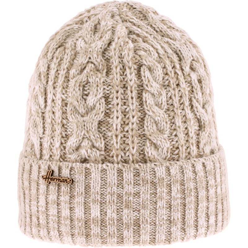 Men's plain twisted beanie with turn-up