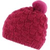 Bonnet grosse maille unie pompon fausse fourrure