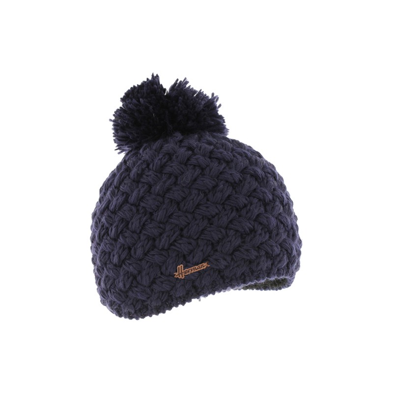 Bonnet pompon hiver en maille