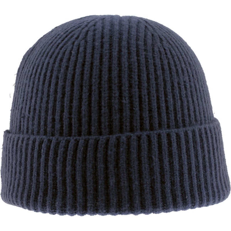 Plain short men's beanie with cuffs