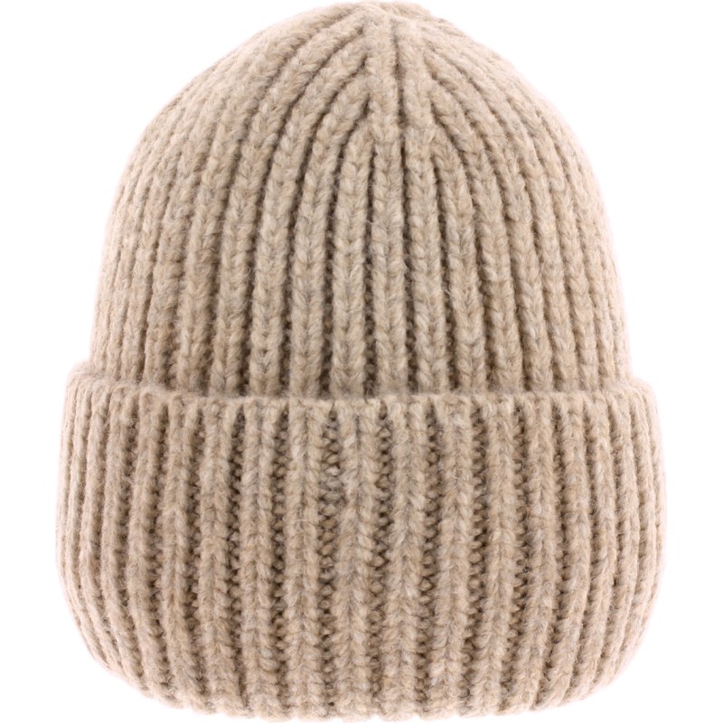 Plain chunky knit adult beanie with cuff