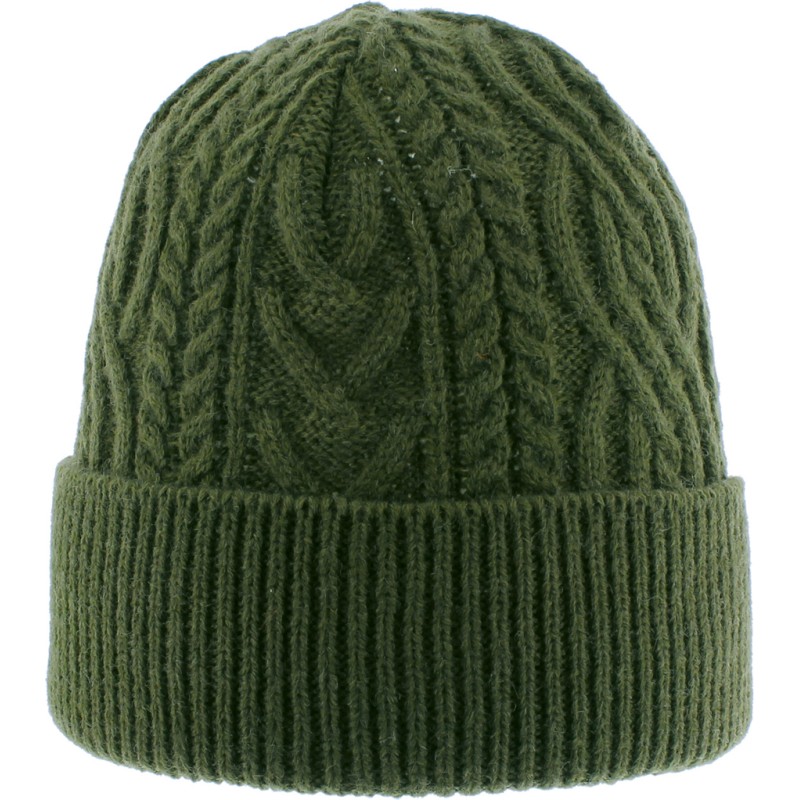 Men's plain twisted beanie with turn-up