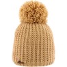 Plain hat knitted with 80% recycled plastic thread, with thread pompom