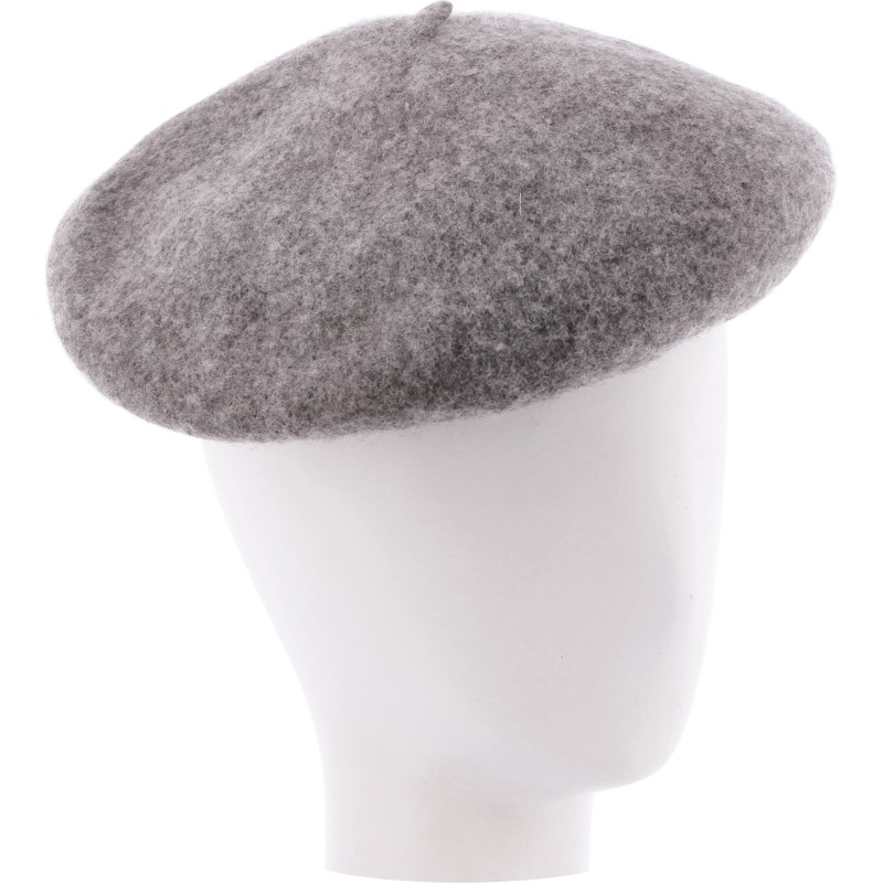 Wool felt beret, with drawstring