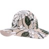 Printed hat.  Vegetal printed pattern. Big sun protection close to UPF