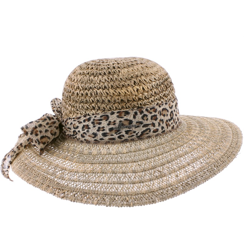 chapeau femme capeline grand bord en paille naturelle