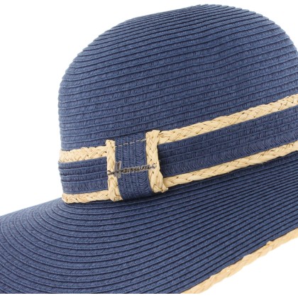 chapeau femme été chic bleu marine