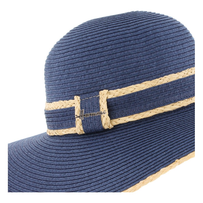 chapeau femme été chic bleu marine