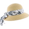 chapeau de paille femme été avec foulard